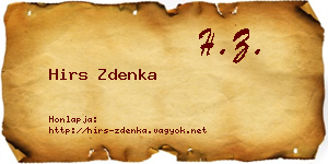 Hirs Zdenka névjegykártya